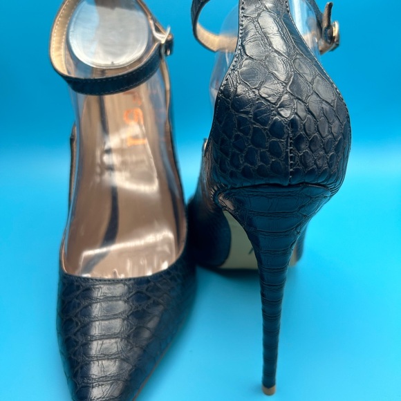 F2r Blue Alligator Embossed Heels NWOT Size 11 - Picture 6 of 10
